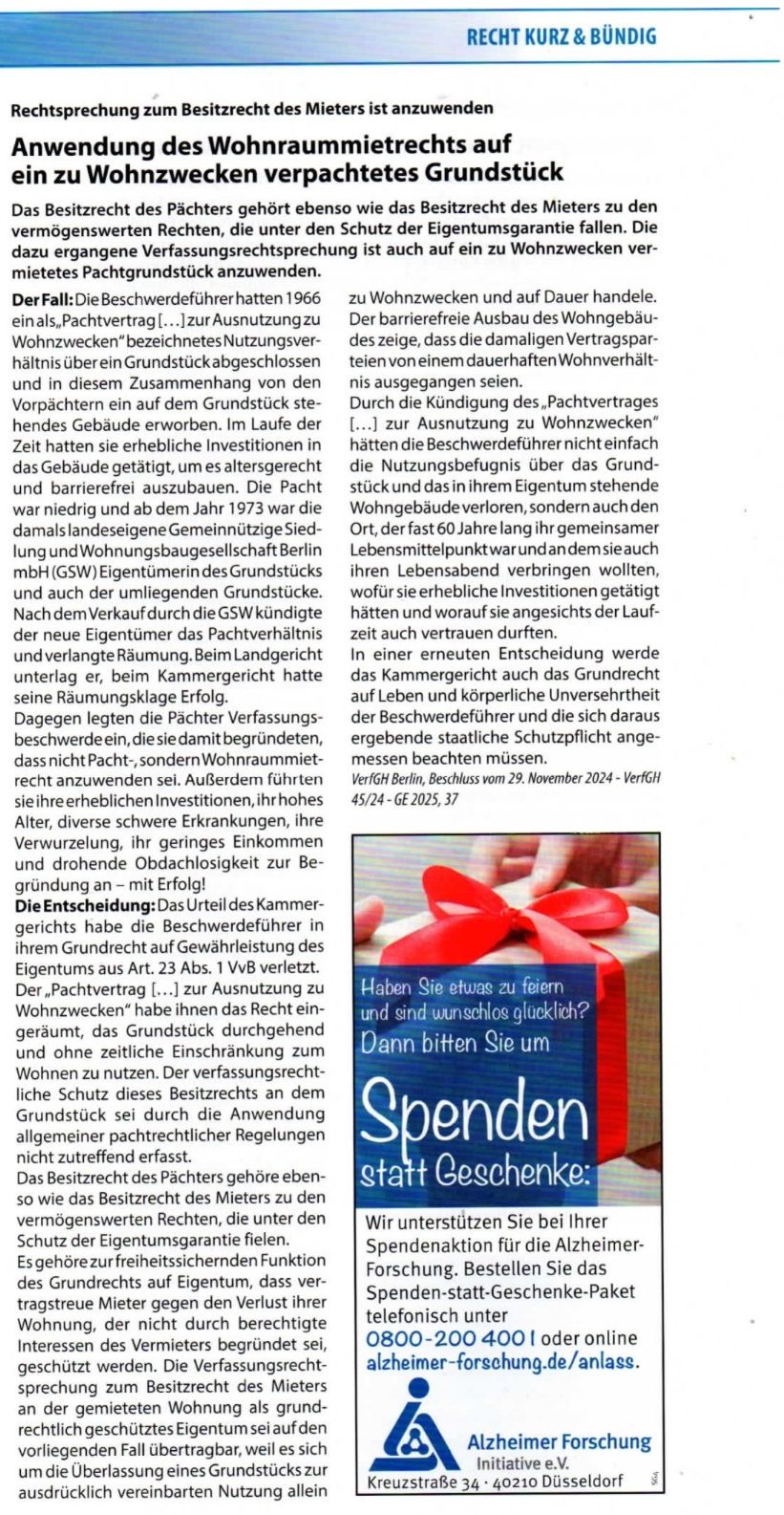 Anwendung des Wohnraummietrechts auf ein zu Wohnzwecken verpachtetes Grundstück