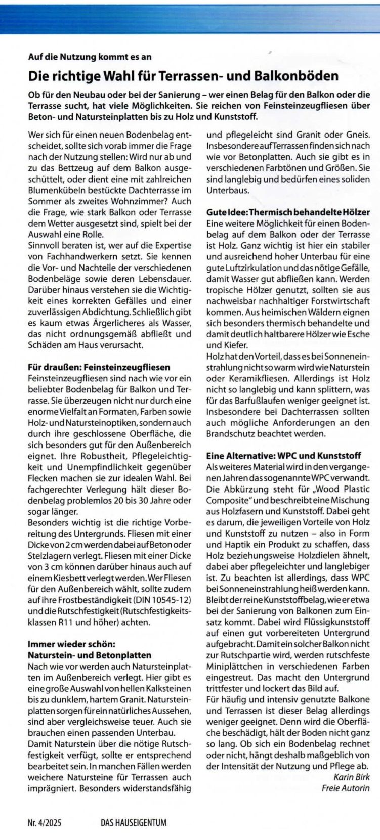 Die richtige Wahl für Terassen- und Balkonböden