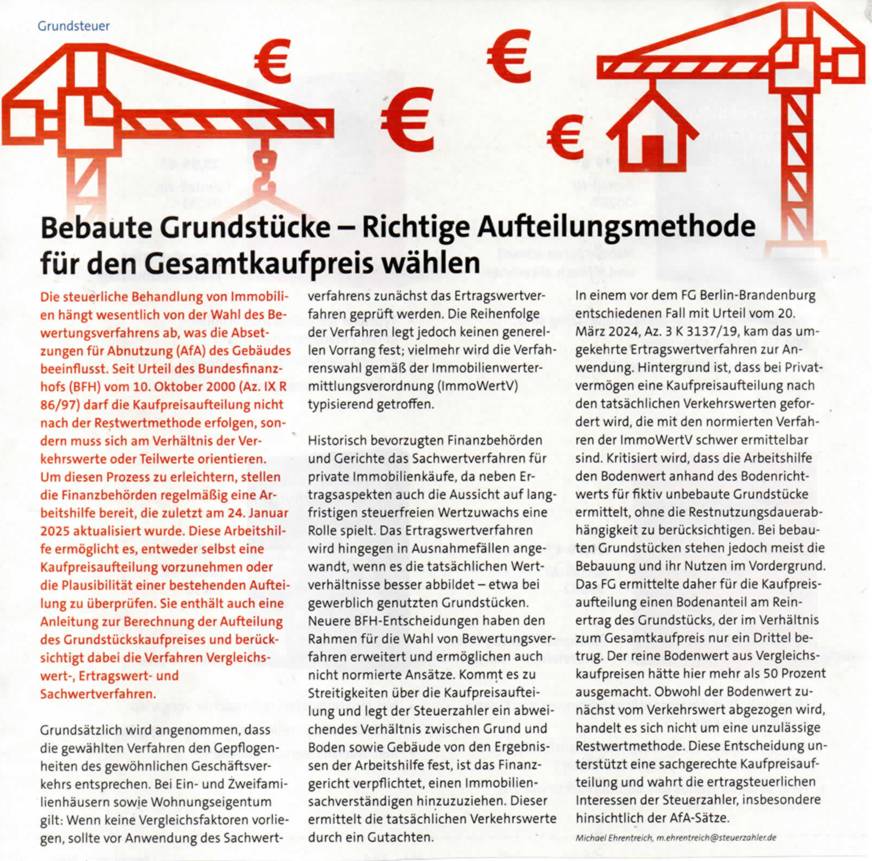 bebaute Grundstueck Aufteilung Kaufpreis