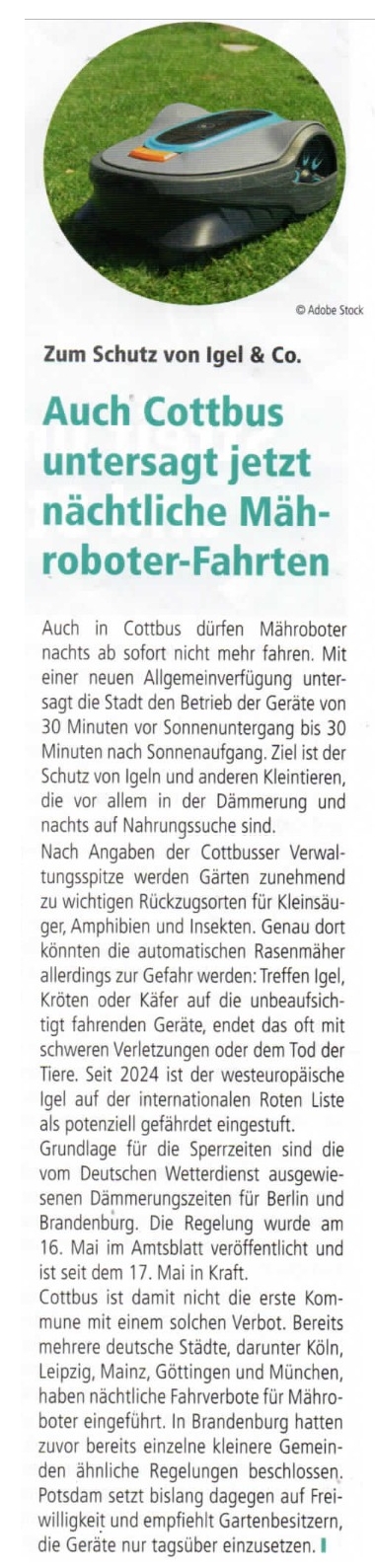 Zum Schutz von Igel & Co.